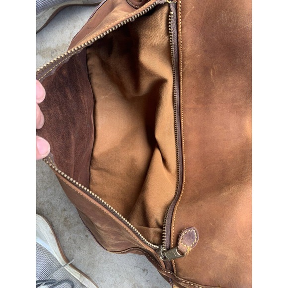 TIMBERLAND Military Style Heavy Leather Briefcase / Messenger Bag Vintage OG - Picture 8 of 10